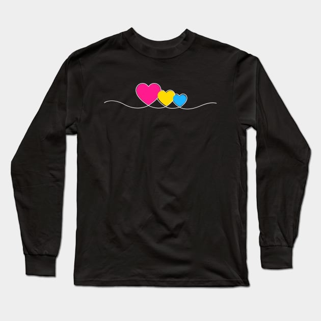 Pansexual Hearts Long Sleeve T-Shirt by Pridish